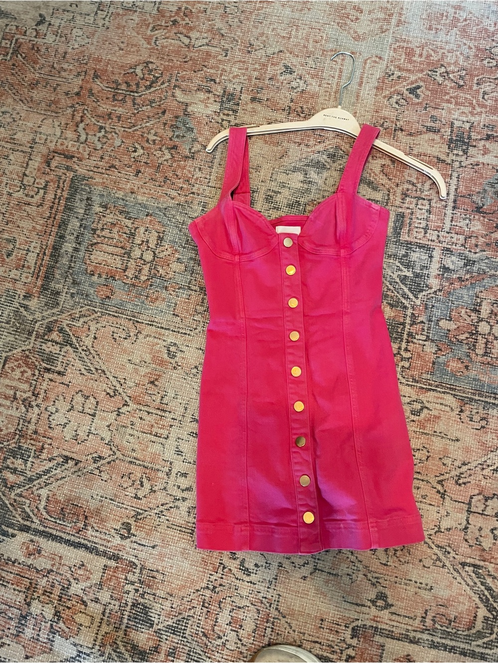Alice McCall Hot Pink Denim Button-Front Mini Dress